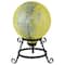 10" Yellow and Blue Reflective Speckled Glass Garden Gazing Ball